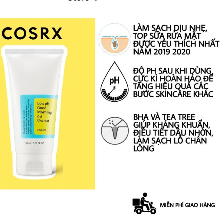 Sữa Rửa Mặt Cosrx Low PH Good Morning Gel 150ml