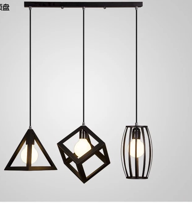 Bộ 03 Đèn thả trần trang trí lập phương tam giác hình trụ HAPOVA ZIKAS 0072
