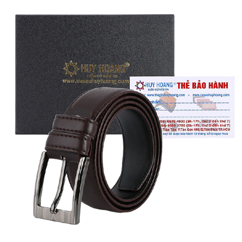 Dây nịt nam  4 phân may viền màu nâu HK4003