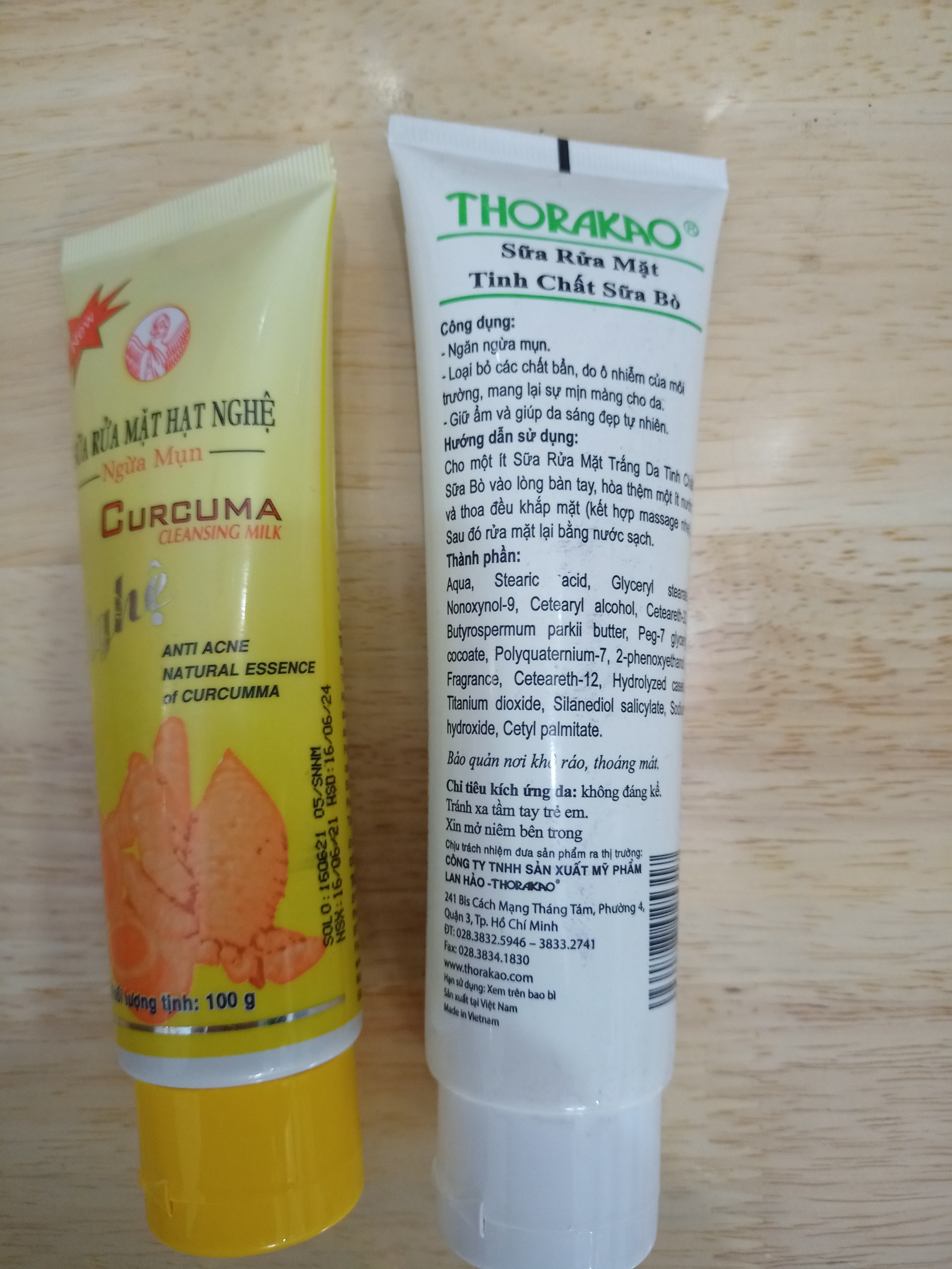 Sữa rửa mặt Thorakao bò, nghệ