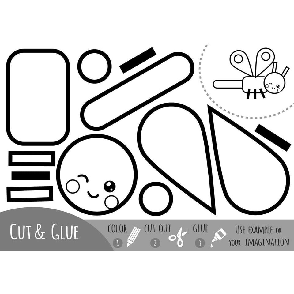 Giấy tô màu và cắt dán - Mẫu 2