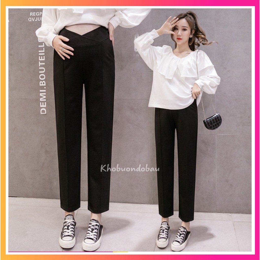 Quần baggy bầu cạp chéo