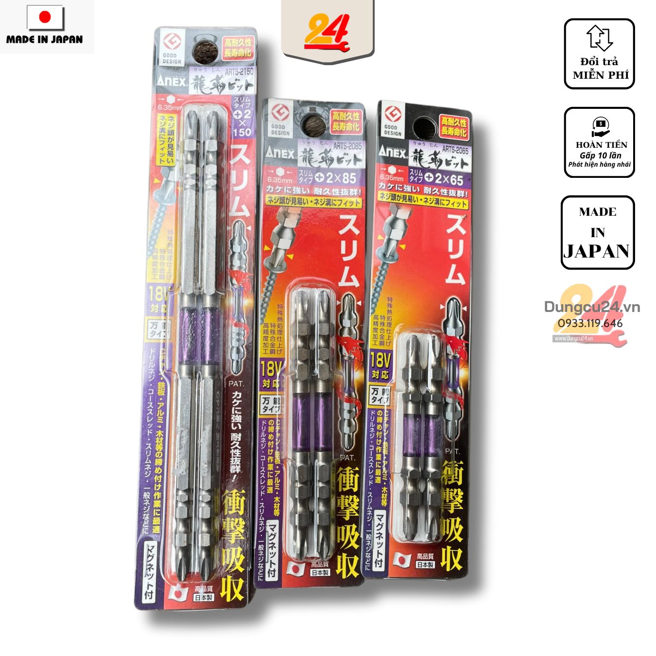 Mũi Vít Nhật ANEX Rồng Đen Siêu Cứng [made in japan]