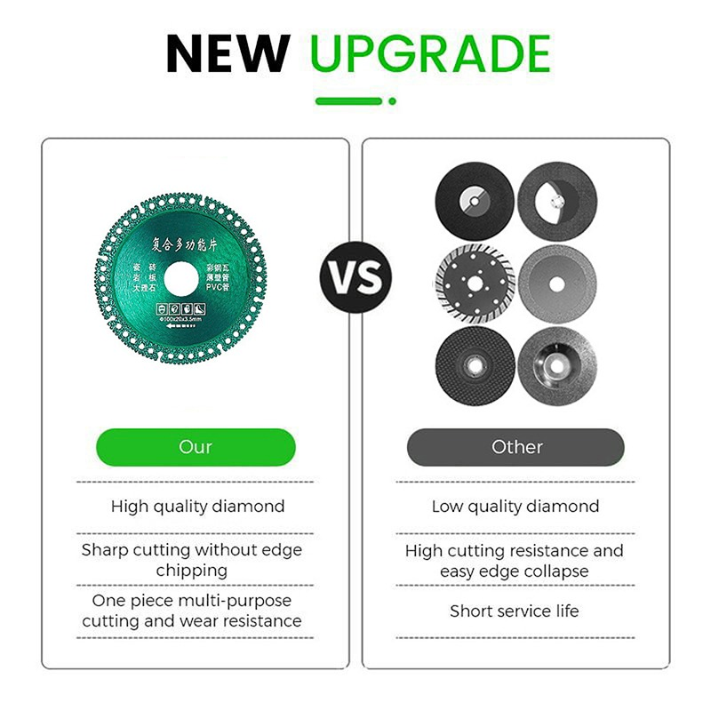 100mm Diamond Composite Cutting Disc Granite Marble Porcelain Tile Ceramic Sharp Brazing Grinding