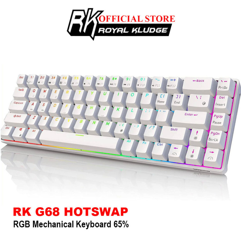 Bảng giá HOTSWASP RK G68 RGB - Bàn phím cơ mini không dây Royal Kludge RK G68 Bluetooth 5.1 cơ học 68 phím Đèn nền RGB 65% bố cục nhỏ gọn - Hãng phân phối chính thức Phong Vũ