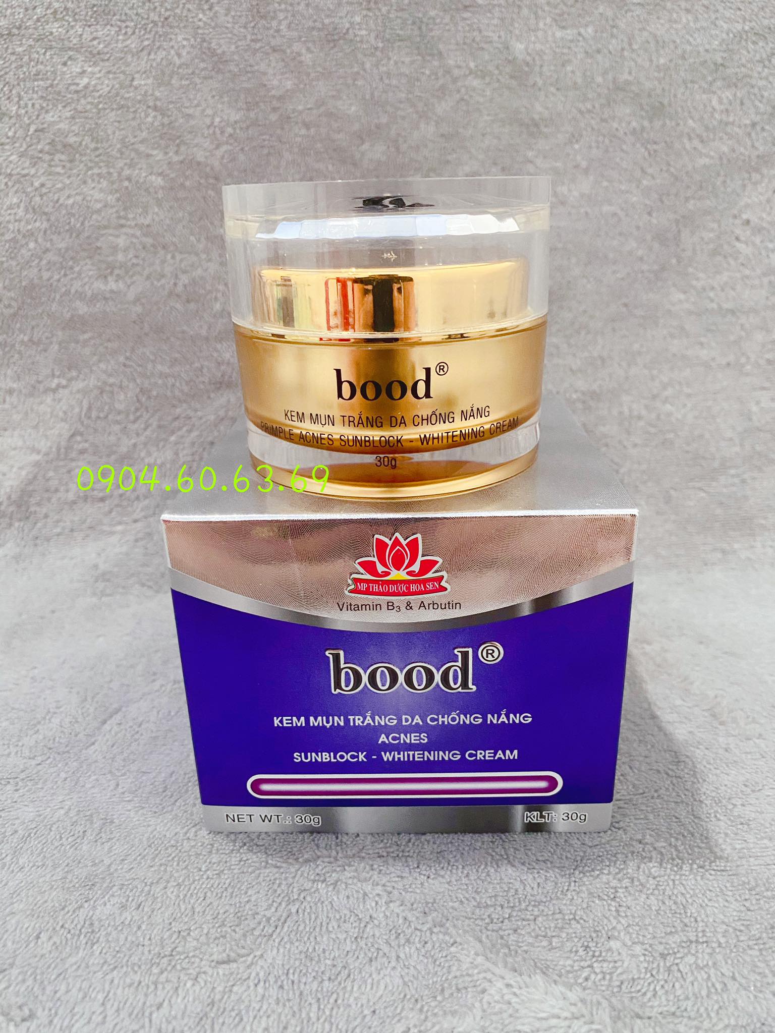 Kem bood mụn trắng da chống nắng 30g thảo dược hoa sen
