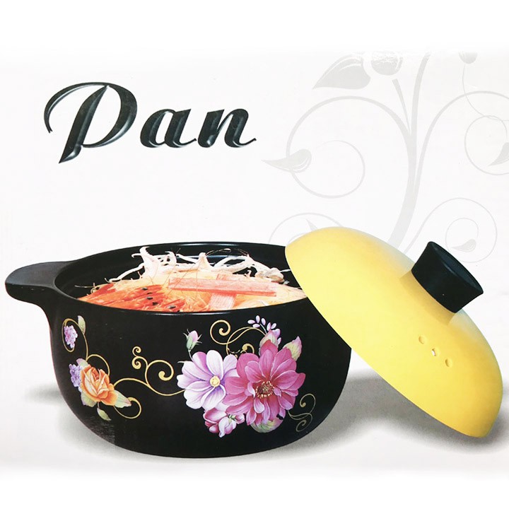 [HCM]Nồi đất họa tiết hoa 4 lít