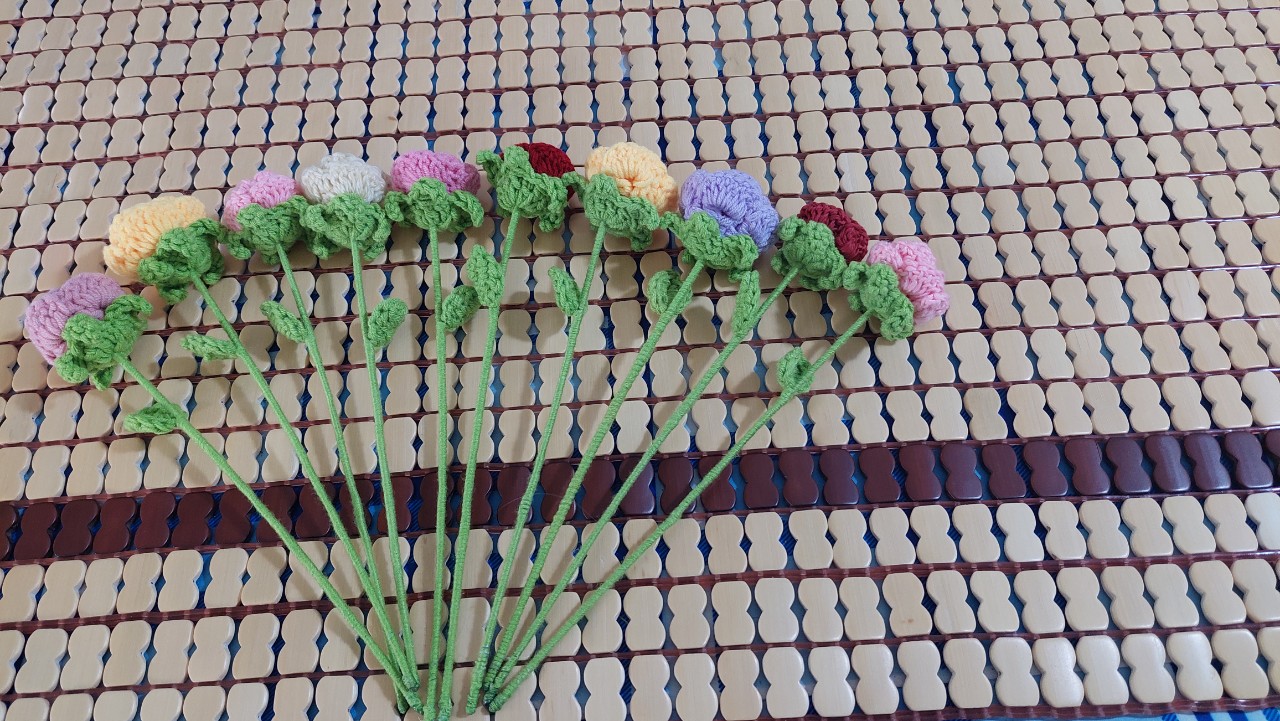Hoa hồng len mini handmade