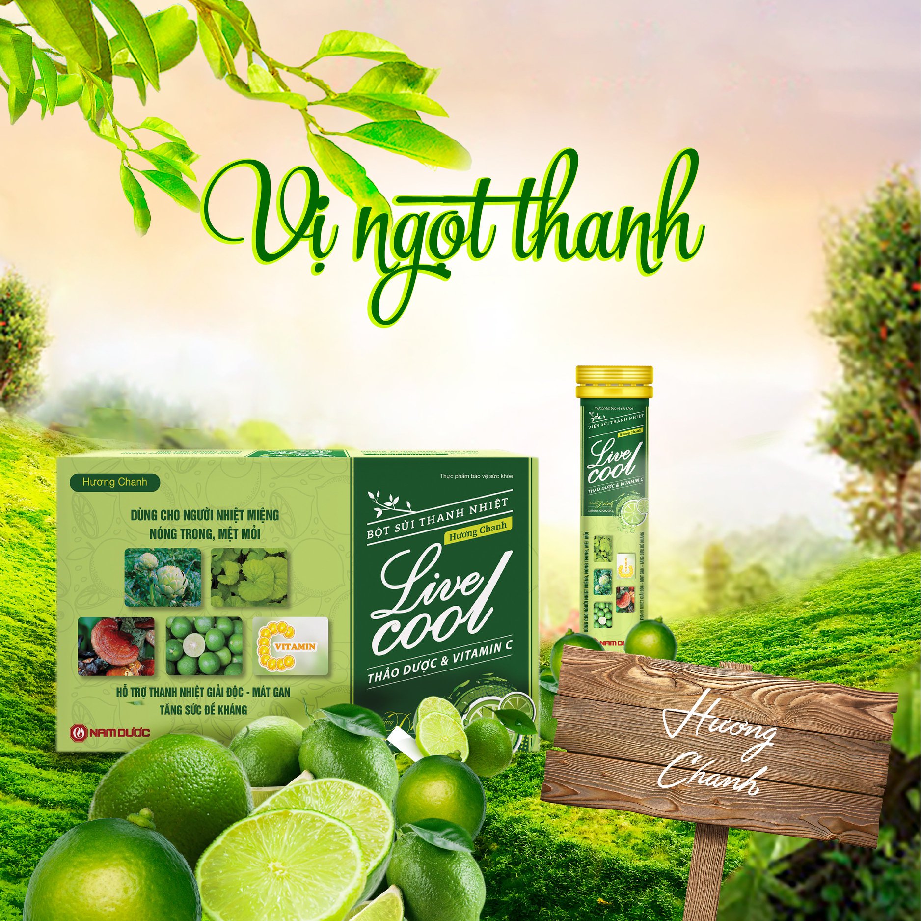 Bột sủi thanh nhiệt LIVECOOL Nam Dược (Hộp 10 gói) [livercool, live cool, liver cool]