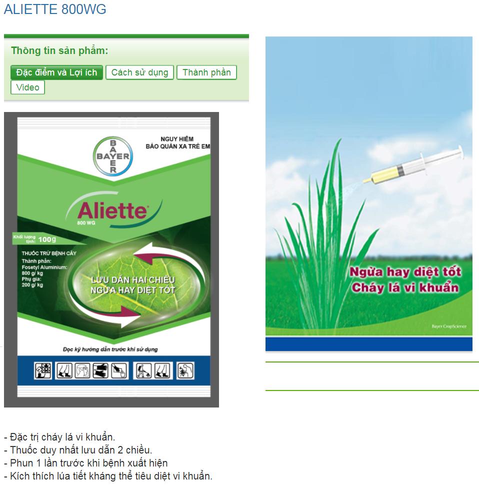 Aliette 800WG -  Trừ bệnh do vi khuẩn (100g/gói)