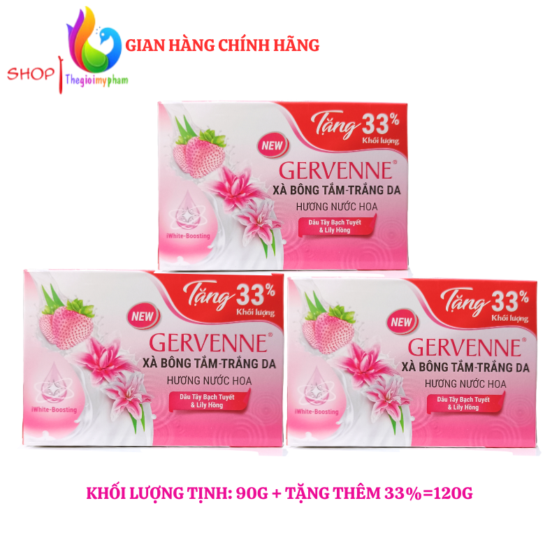 Combo 3 Cục Xà Bông Hương Nước Hoa Gervenne 120g