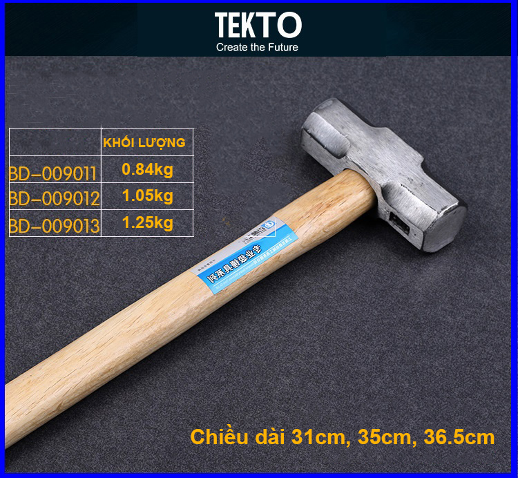 Búa tạ, búa tạ đầu vuông hai đầu nặng 0.84kg, 1.05kg, 1.25kg . cán gỗ loại tốt-083