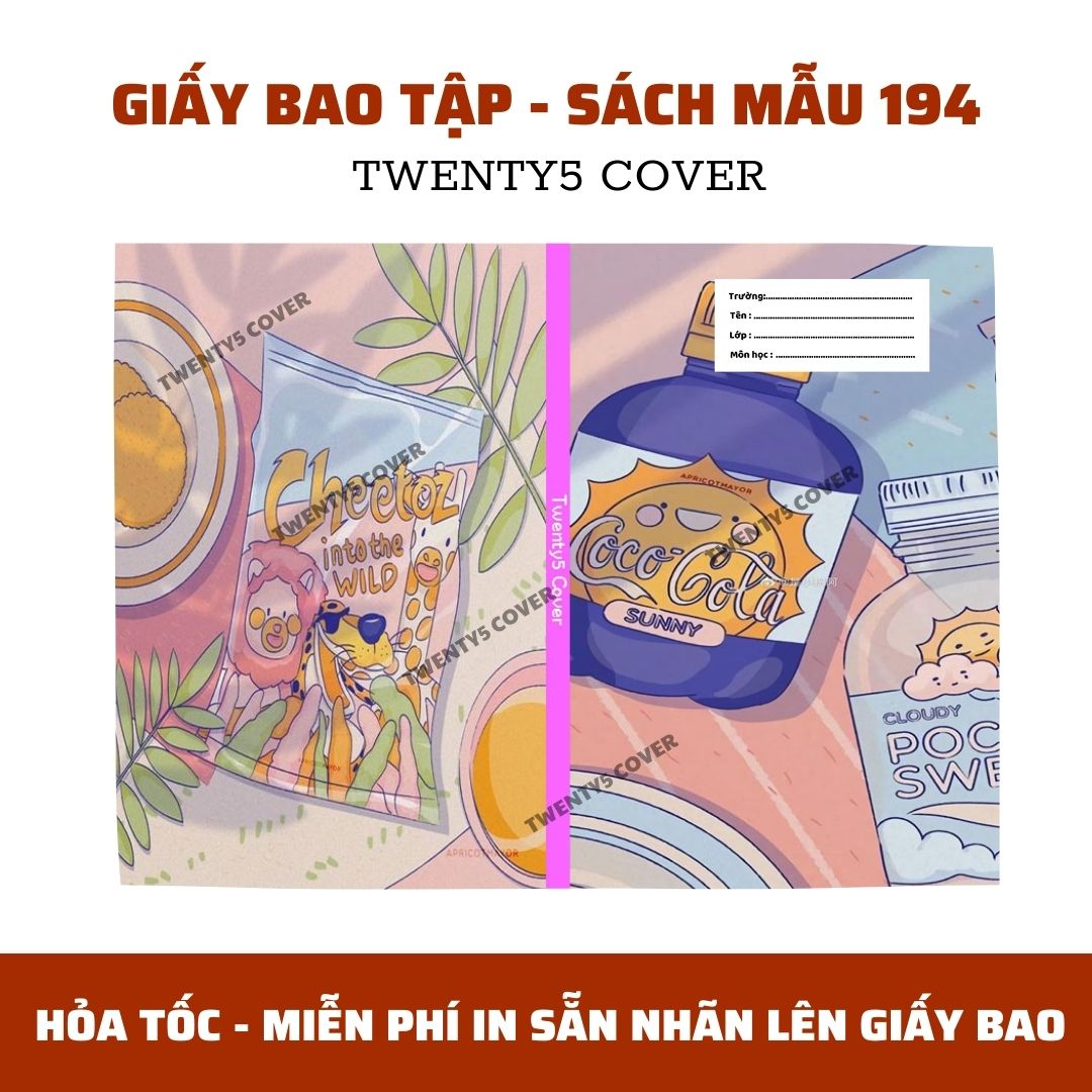 GIẤY BAO TẬP - SGK MẪU 190 - 199 [ MIỄN PHÍ IN NHÃN BASIC TRÊN GIẤY BAO - CHẤT GIẤY DÀY BÓNG ]