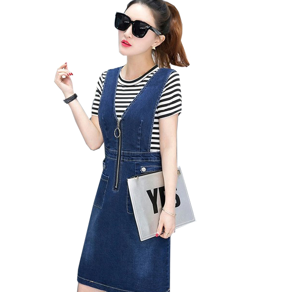 ĐẦM YẾM JEANS  PHỐI  TÚI  D698