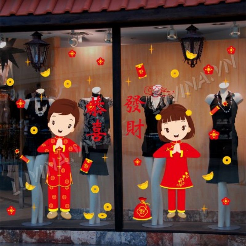 Decal dán tường, dán kính ( mẫu ghép)