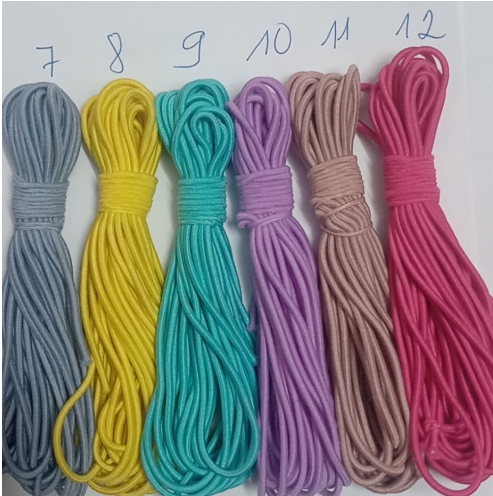 bó 5-10 met dây thun tròn mềm 2mm làm dây cột tóc