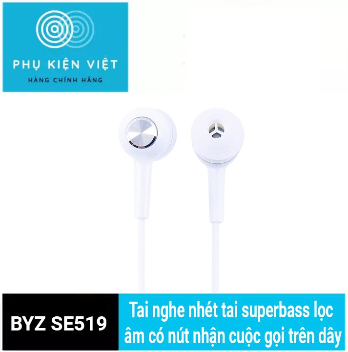 [HCM]Tai nghe nhét tai BYZ SE519 Super Bass đệm tai Silicon tích hợp microphone nghe nhận cuộc gọi điều chỉnh bài hát