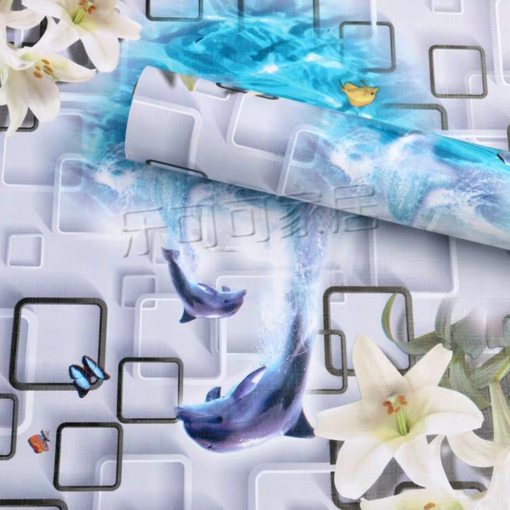 Cuộn 5m giấy dán tường hoa lá nhiều mẫu khổ 45cm có keo sẵn