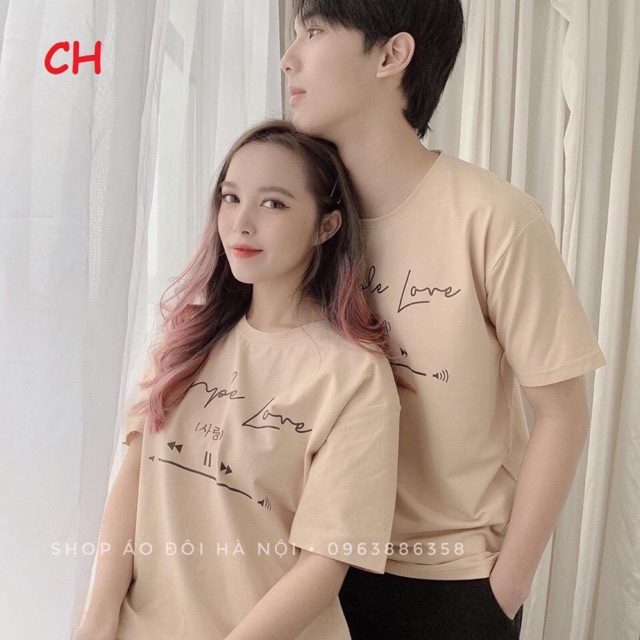 Áo đôi simple love tici (2c), Áo thun nam nữ, quần kaki, quần nữ, sét bộ mặc ở nhà, áo thun tay dài, quần jean ống rộng