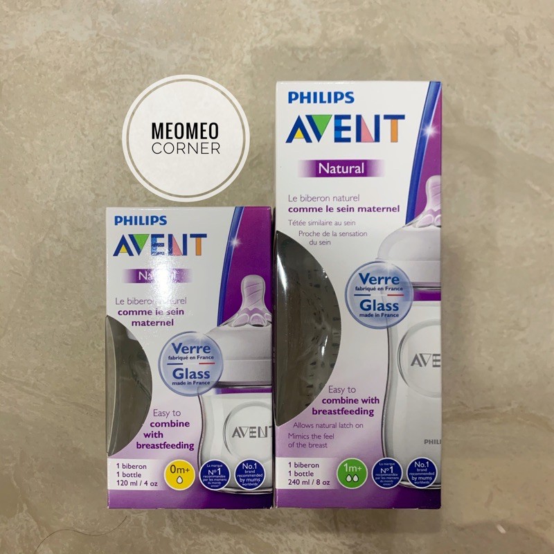 [HCM]Bình sữa thủy tinh avent natutal 120ml / 240ml
