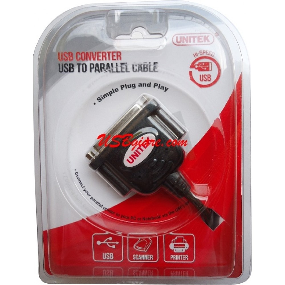 CÁP USB RA DB25 C/H UNITEK Y-121 (DB25F) - USB TO PARALLEL CONVERTER CABLE