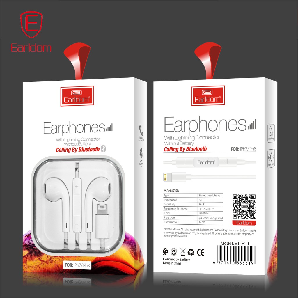 Tai nghe Bluetooth chân Lightning Earldom E21 chính hãng