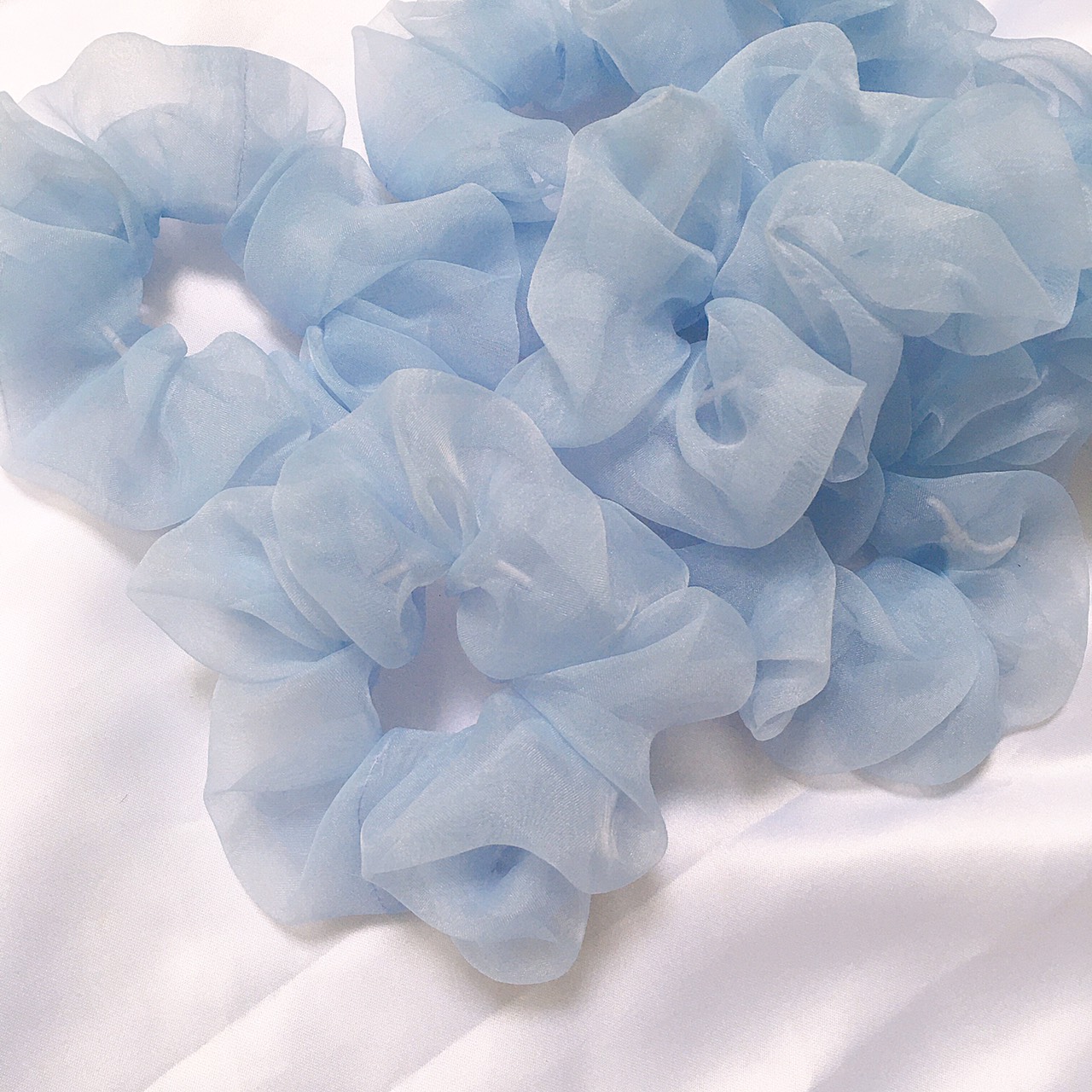 [HCM]CỘT TÓC SCRUNCHIES VOAN XANH MIN SIZE NHỎ SIÊU ĐẸP - CỘT TÓC HOTTREND