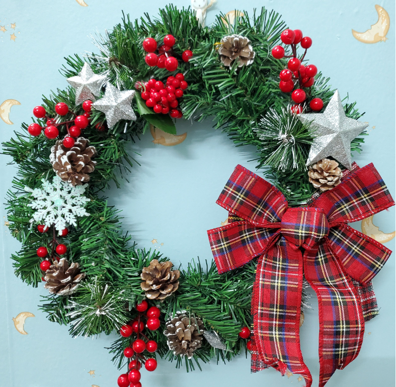 Vòng hoa nguyệt quế vòng hoa noel trang trí mẫu D08