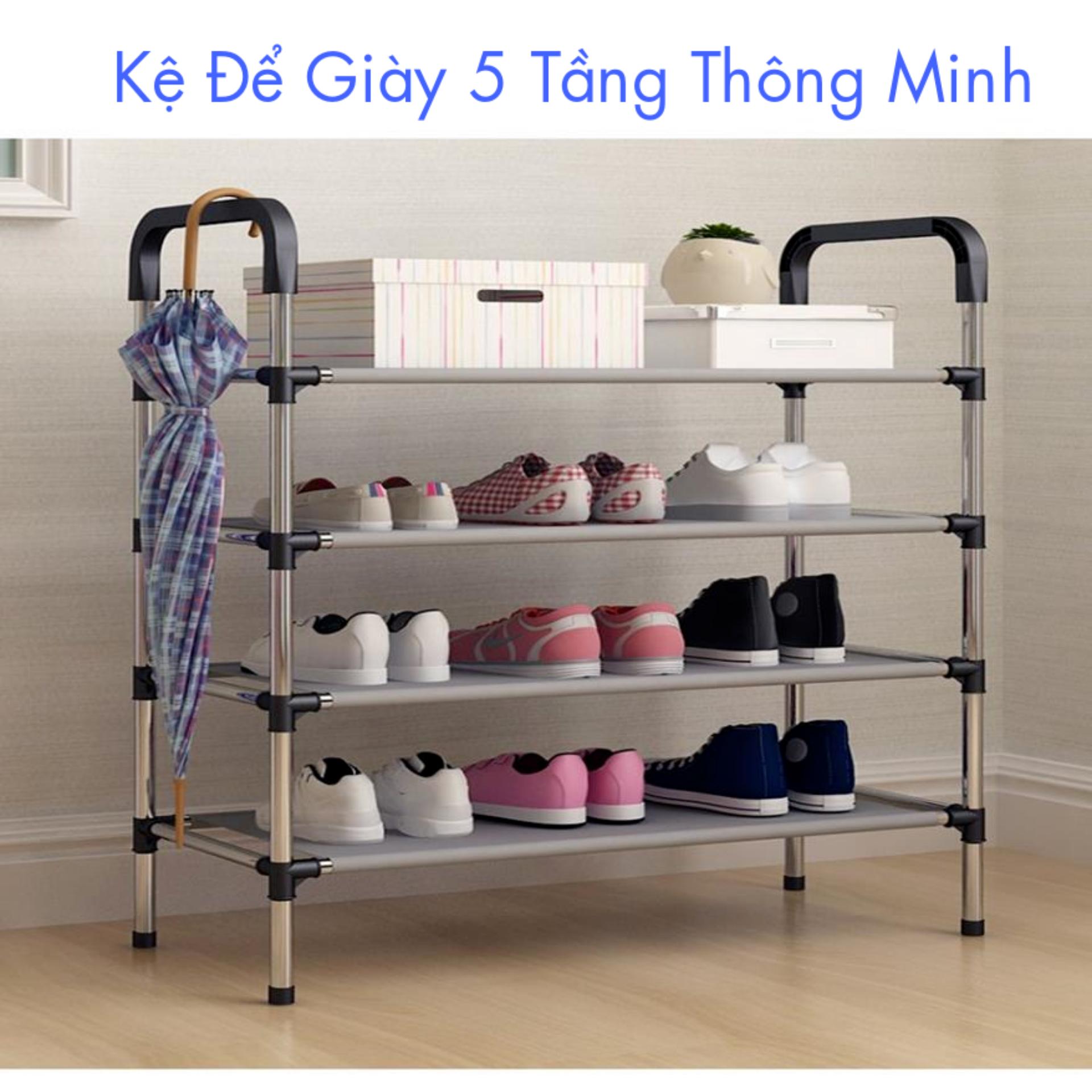 Kệ giày dép 5 tầng khung inox
