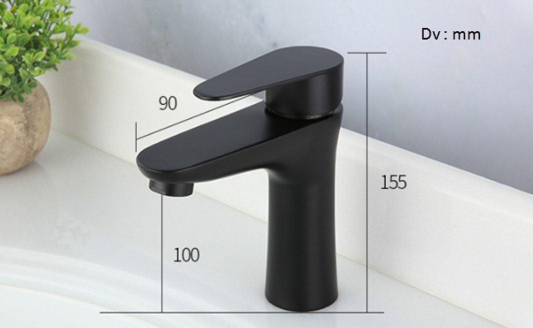 Vòi lavabo đen - nóng lạnh- Inox 304  MS3