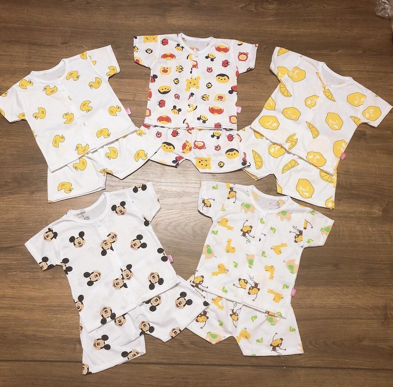 sét 5 bộ màu cotton cài cúc giữa ( KÈM QUÀ TẶNG )