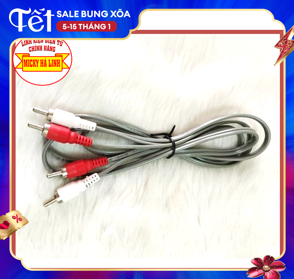[HCM]DÂY CÁP LOA AV 4 ĐẦU BÔNG SEN DÀI 1.5 MÉT