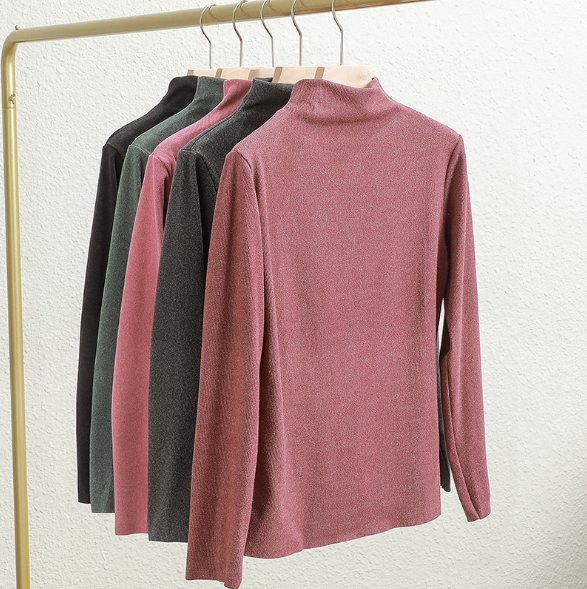 Áo len dệt kim cổ cao- Áo len nữ