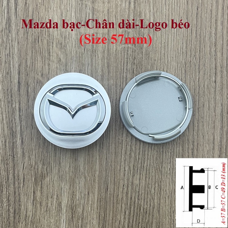 Nắp chụp mâm MAZDA (Chụp Lazang) Size 57mm
