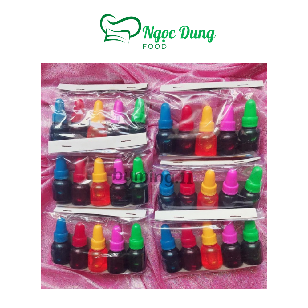 Lốc 5 màu thực phẩm mini 5ml