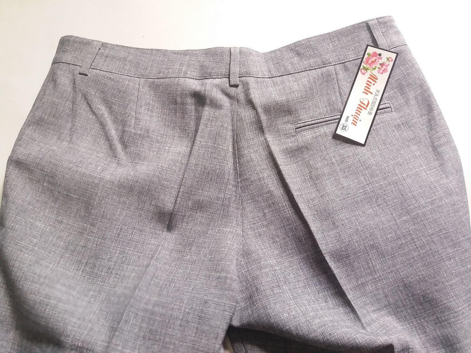 Quần Kaki 4 Chiều Nữ Xám Khói