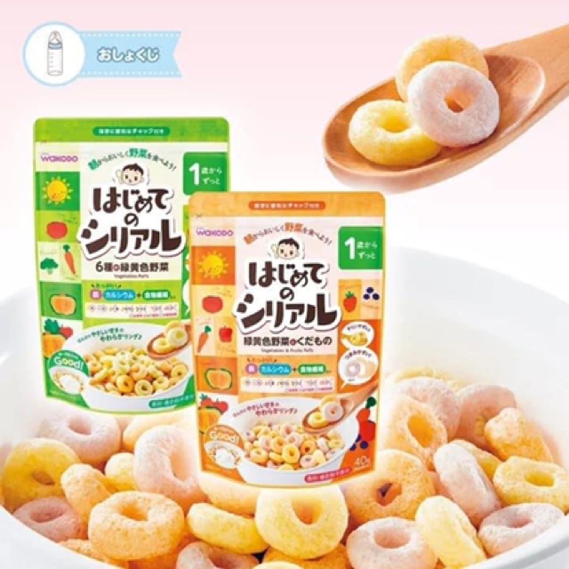 [8/2021] Ngũ cốc WAKODO cho bé 12m+ (túi zip 40g) - Vị trái cây (vàng)