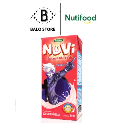 Nuvi Sữa chua uống Dâu ND180LA 180ml - Thương Hiệu NUTIFOOD - BALO STORE
