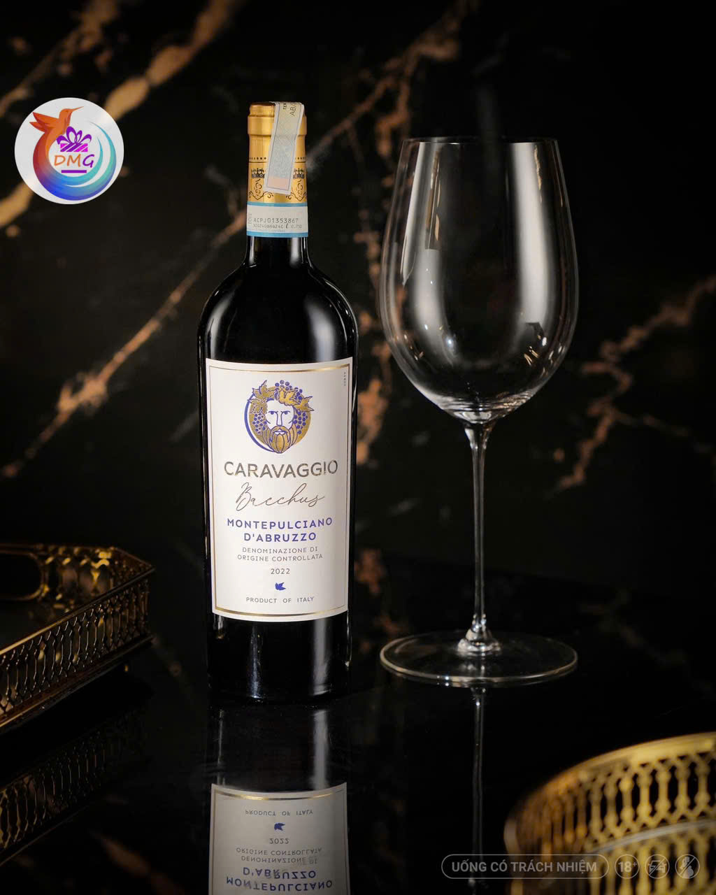 [NHẬP KHẨU] VANG ĐỎ (Ý) CARAVAGGIO BACCHUS– 750ML (14%) – DMG WINE