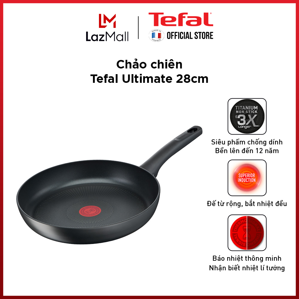Chảo chiên chống dính đáy từTefal Ultimate 28cm, dùng cho mọi loại bếp - Sản xuất tại Pháp - Gian hàng chính hãng bảo hành 2 năm - G2680622