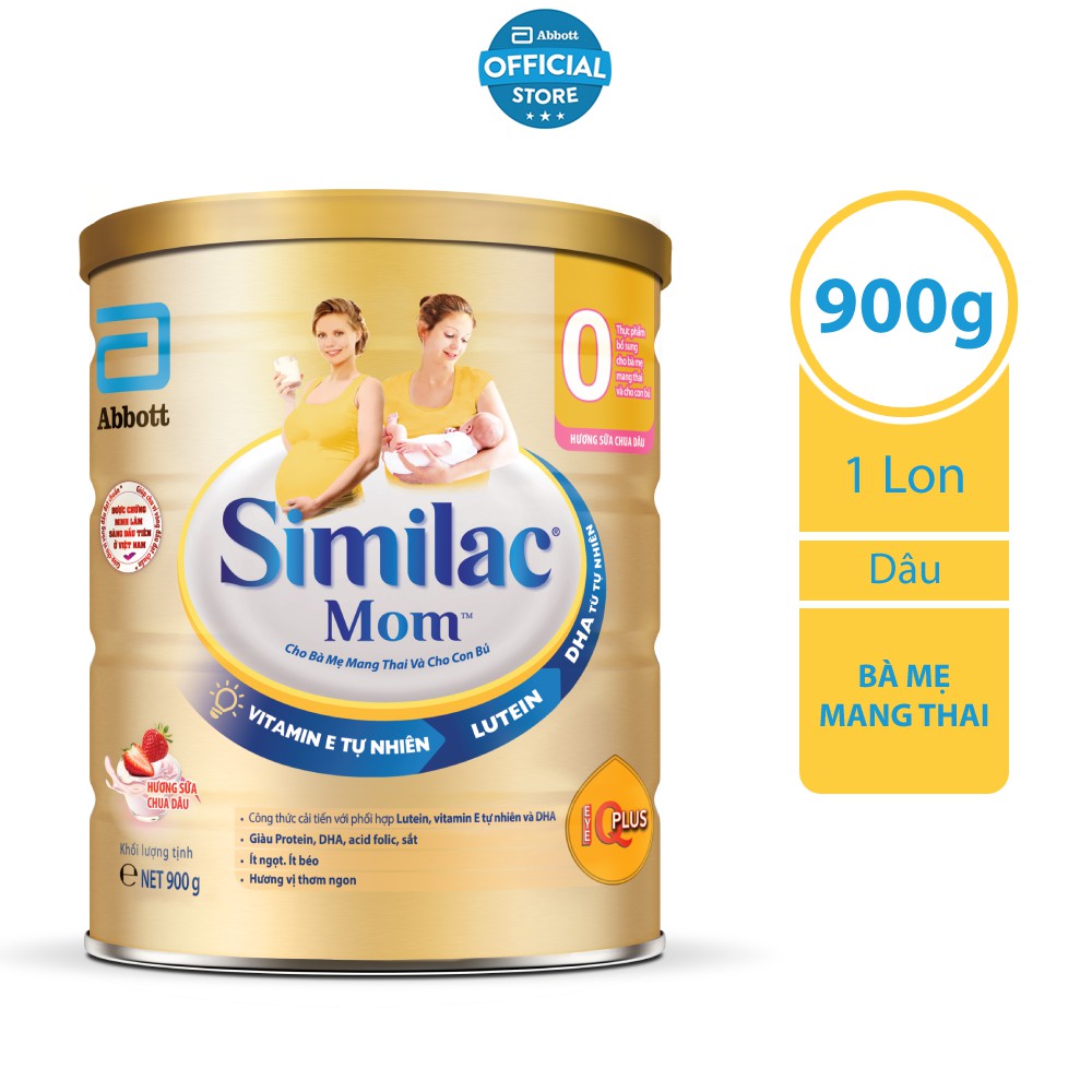 Sữa bột Abbott Similac Mom hương Dâu 900g