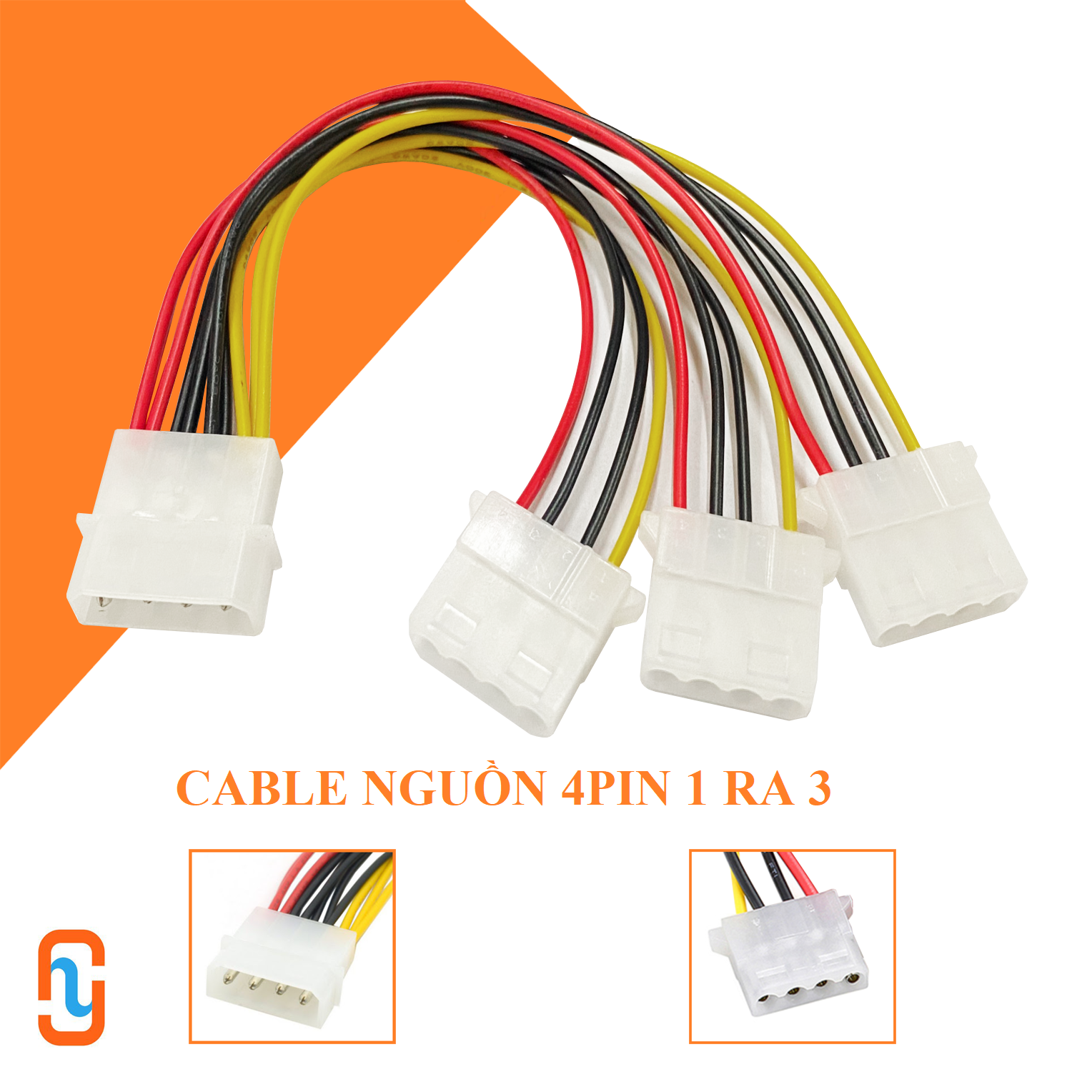 Dây cáp chia nguồn molex ide 4pin 1 thành 3 - cáp chia nguồn molex 1 ra 3 cho hdd/dvd 20cm