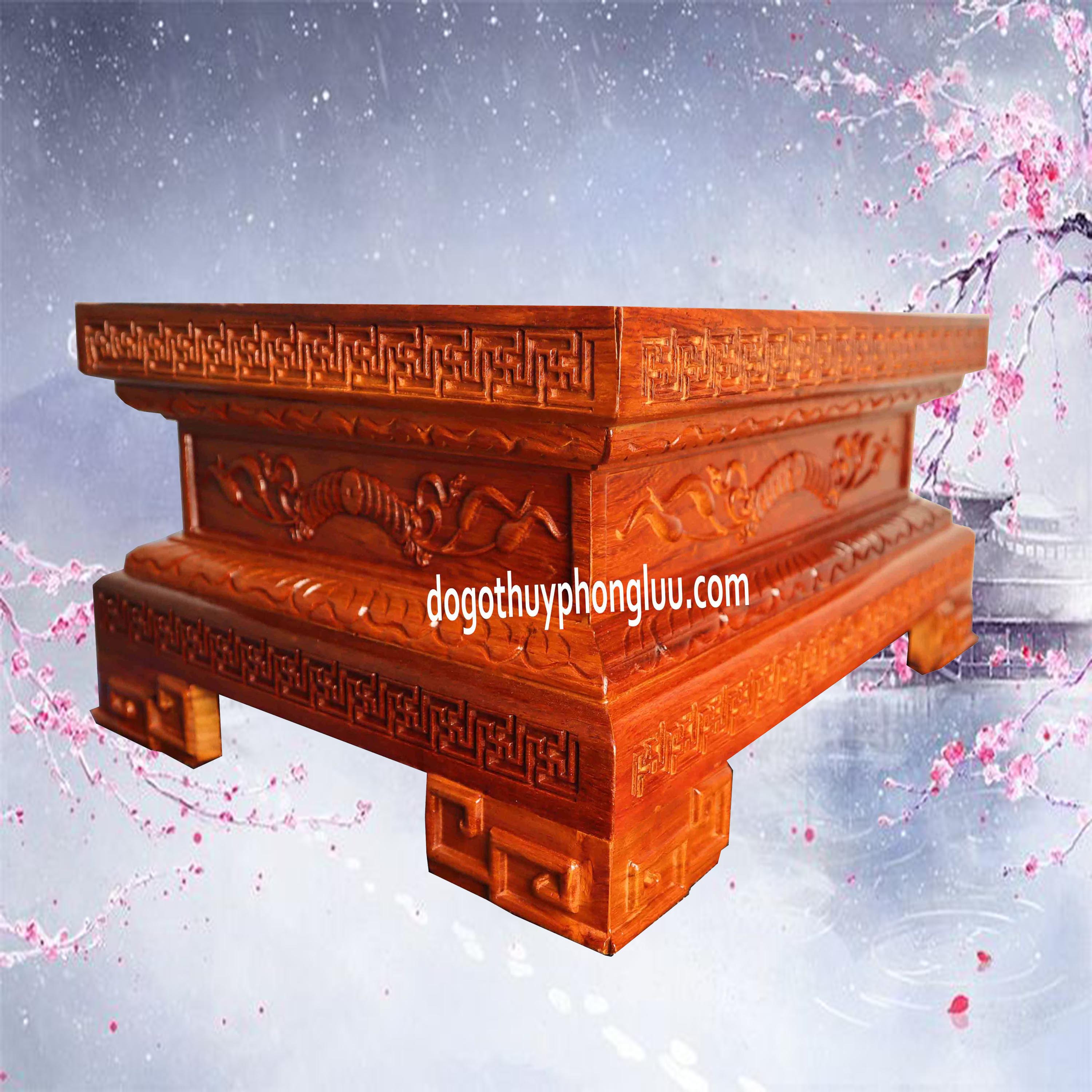 Đôn chân loa,Kỷ chiện,Đế kê tượng chữ nhật dài 40x30x20