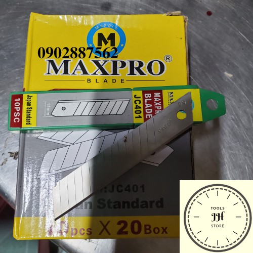 10 lưỡi dao rọc giấy maxpro hàng công ty (18mm A100)