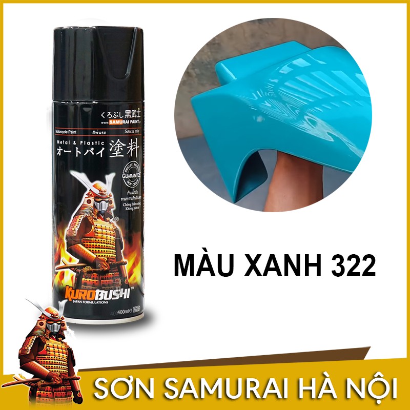 Sơn samurai màu xanh - Chai sơn màu xanh 322 sơn xịt samurai