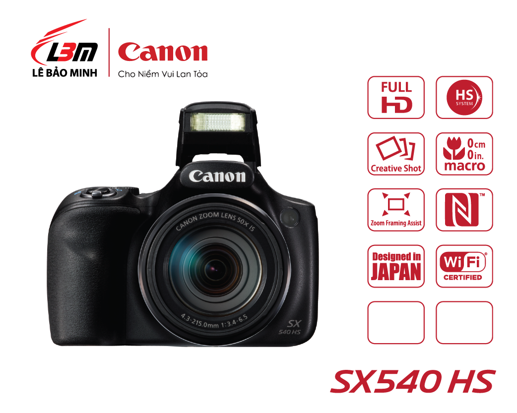GIFT- Đồng Hồ Máy ảnh Canon Powershot SX540 HS - Chính Hãng Lê Bảo Minh