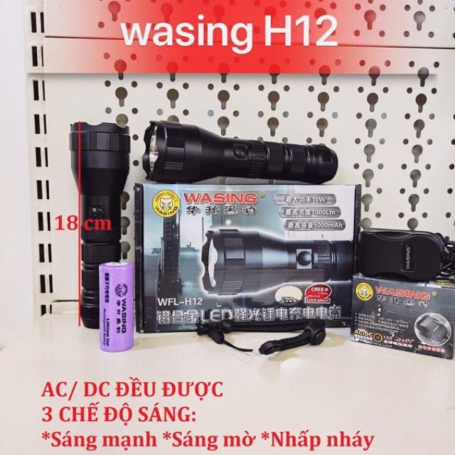 [HCM]Đèn Pin Siêu Sáng WASING WFL-H12