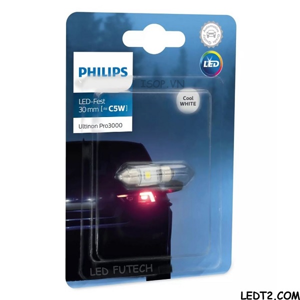 [LEDT2 ISOP] Đèn trần Festoon Philips Ultinon Pro3000 [Số lượng: 1 cái] [Bảo hành 5 năm]