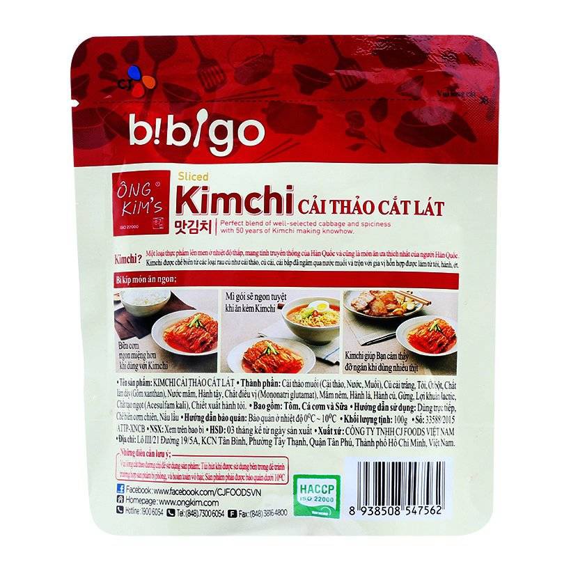 [KoreanMart] KIM CHI CẢI THẢO CẮT LÁT BIBIGO 100G