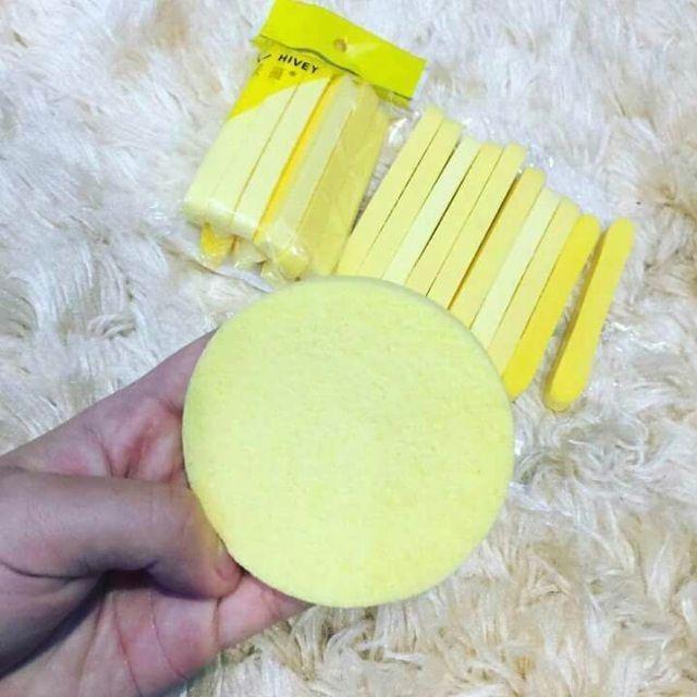 [HCM]Gói bông mút rửa mặt bọt biển Chivey (Gói 12 miếng)